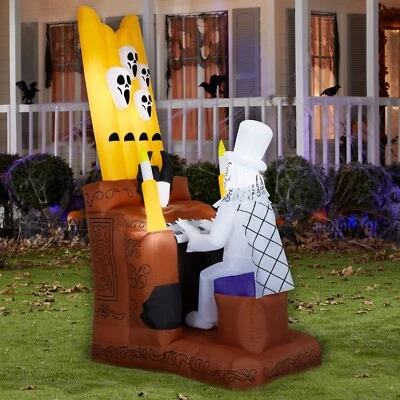 7' Gemmy Haunted Mansion Organ Player Animated Airblown Inflatable Disney - Image 1 of 2