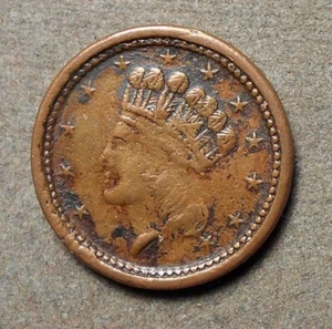Civil War Patriotic 49/343, Union For Ever, R-1, copper, 19mm, vf, minor verdigr - Picture 1 of 2