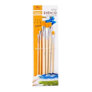 6 tlg Flachpinsel Pinsel Set Malpinsel Borste Öl Acryl Aquarell Satz Größen 2-12 - Bild 1 von 1