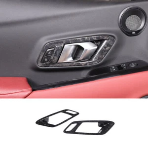 Fits For GR Supra 2019-2022 Black Forged Carbon Fiber Inner Handle Trim Cover - Imagen 1 de 5