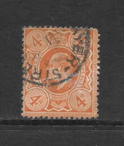 GREAT BRITAIN SCOTT 150 USED FINE - 1911 4p ORANGE ISSUE (S) - KING EDWARD VII - Picture 1 of 2