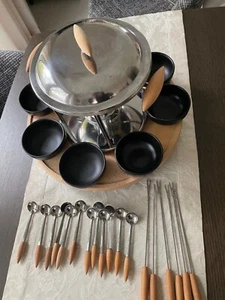 Fondueset- Karusell- 27teilig- 6 Personen, 8 Schälchen,6 Gabeln u. 12 Löffelchen - Bild 1 von 9