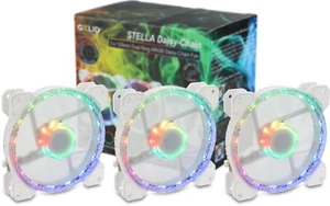 Gelid Solutions Stella Frost Daisy Chain 3 x 120mm ARGB PC Case Fans 70CFM - Picture 1 of 6