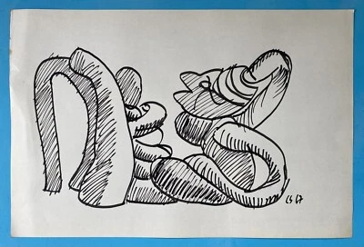 Charles SEMSER  (1922-2011) Encre Dessin 1967 Cubiste Cobra Picasso Brut 27 - Photo 1/4