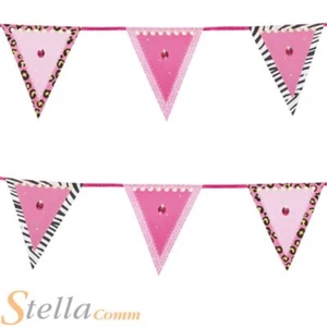 Ghirlanda Triangolare Principessa Rosa 2m 11 Bandiere Pennant Compleanno Gallina Festa - Foto 1 di 2