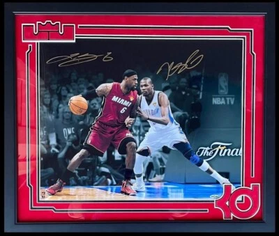 LeBron James & Kevin Durant Signed 16x20 Framed Photo Auto UDA + PSA/DNA LOA - Image 1 of 3