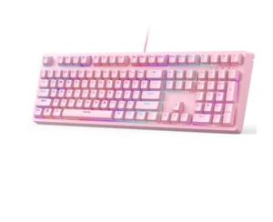 Mechanical Wired Gaming Keyboard with Customizable RGB Backlight & Tactile Blue - Picture 1 of 6