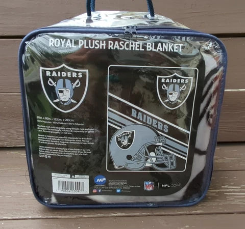 NFL Las Vegas Raiders Super Soft Royal Plush Raschel Throw Blanket 60"x80" Cover