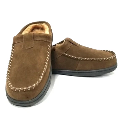 Zapatillas zueco de gamuza Clarks para hombre 10M marrón forradas de piel sintética A389229 suela exterior Foto 1 de 4