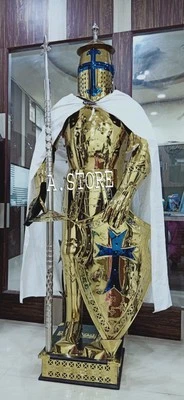 Medieval Knight Armor Suit Combat Wearable Full Body Armour Suit Halloween gift - Image 1 of 3