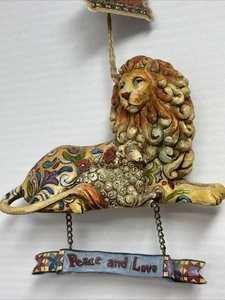 2005 Jim Shore Heartwood Creek Löwe & Lamm hängendes Ornament Peace & Love mit Etikett - Bild 1 von 9