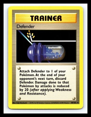 💥 Defender Trainer Non Holo WOTC 80/102 Vintage Base 1999 - Image 1 of 2