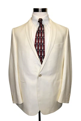 Tiglio Luxe Italy "Beckham" Off White Men’s Wool Sport/ Suite Coat 44R - Image 1 of 4