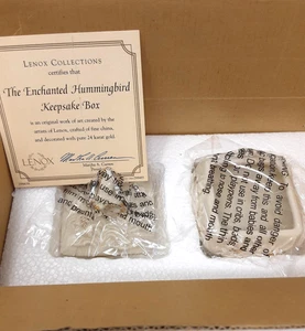 Lenox Kolibri Schmuckschatulle Elfenbein mit 24k Goldrand, neu mit Echtheitszertifikat - Bild 1 von 3