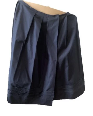 Miu Miu Navy Pleated Wrap Skirt Size 42 - Image 1 of 4