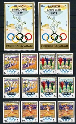 FUJEIRAH 1972 OLYMPICS, Coll XF MNH/** Perf+ImPerf Sets + Sheets+, 4 Pages,  UAE - Image 1 of 4