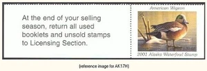 HALFPRICEDUCK Alaska Duck Stamp 2001 $5.00 Hunter w/tab - Picture 1 of 1