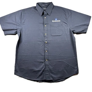 GM Goodwrench Mechanic Work Shirt Button Up Short Sleeve Navy Blue XL G242 - Picture 1 of 8