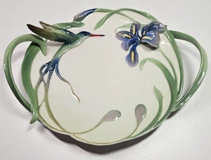 Franz Porcelain - Hummingbird & Iris - Small Tray - FZ00430 - Boxed (L) - Picture 1 of 3