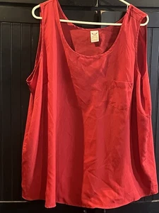 Damen 3X 22W-24W rot ärmellos Pullover Top Shirt Bluse von Faded Glory - Bild 1 von 3