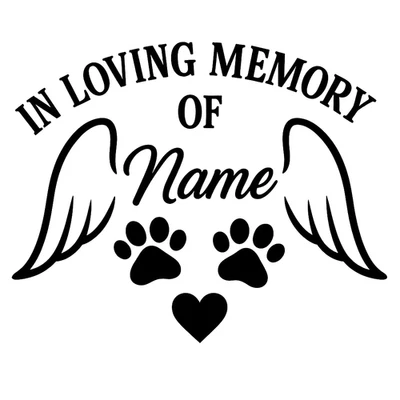 Calcomanía conmemorativa personalizada para mascotas • Adhesivo para ventana de coche con nombre de perro gato Foto 1 de 4
