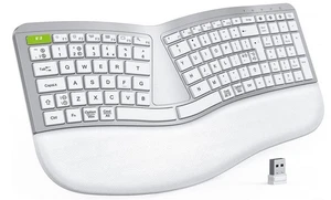 Seenda Wireless USB und Bluetooth Ergonomische Wiederaufladbare Tastaturen + Handballenauflage - Bild 1 von 7