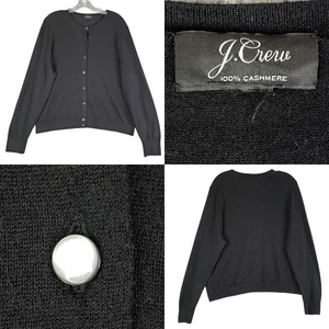 J Crew Sweater Cardigan 100% Cashmere Women's Size XL Black Cozy Capsule Classic - Picture 1 of 10