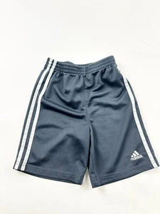 Adidas Shorts Boys 5 Grey Basketball Mesh - Picture 1 of 6