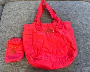 Marc By Marc Jacobs Pink Nylon Quilted Tote Bag and Quilted Cosmetic Pouch - Picture 1 of 16