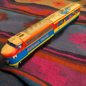 Vintage Tin Animal Train Shudo Train, Made in Japan 60s/70s - Picture 1 of 13