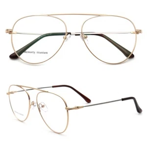 Monturas de gafas redondas retro piloto para hombre gafas vintage memoria metal flexible - Imagen 1 de 16
