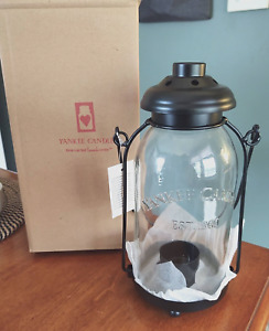 Yankee Candle Lantern Mason Jar Tea Light Candle Holder Lantern Glass Metal NEW