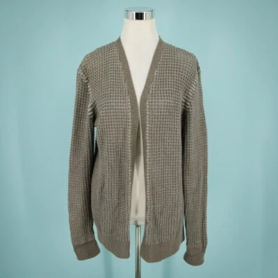 Allsaints Size Small S Gray Eydon Open Front Chunky Cotton Cardigan Sweater - Image 1 of 4