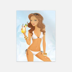 Sexy calcomanía de vinilo relajante para cóctel de verano para niñas - Imagen 1 de 1