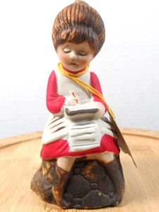 vintage JASCO 1978 Merri Bells bisque porcelain Christmas caroler girl Taiwan - Picture 1 of 9