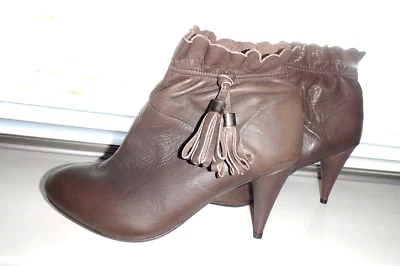 TOPSHOP ¡Botines/Tacones de Cuero Suave Marrón! Talla 5.5/6, EU 39 Hecho en España Foto 1 de 4
