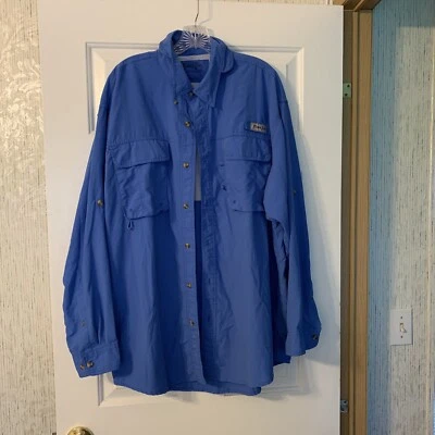 Camisa Bimini Bay Outfitters LTD Para Hombre Manga Larga Botón Ventilado Pesca XL Azul Foto 1 de 4