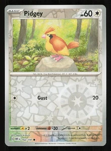Pidgey 162/197 Reverse Holo Near Mint Pokemon TCG S&V Obsidian Flames OBF - Picture 1 of 1