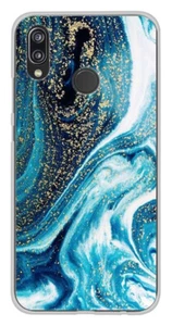 Coque en silicone imprimée compatible Huawei P20 Lite Marbre Bleu Pailleté - Imagen 1 de 3
