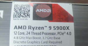 AMD Ryzen 9 5900X Twelve-Core Processor CPU, without Cooler - sealed