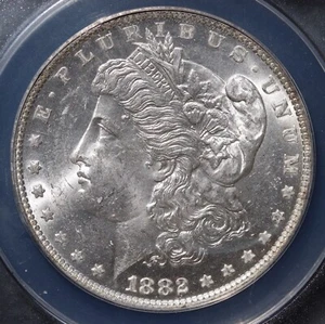 1882-O Morgan Silver Dollar – ANACS Certified MS62 – 90% Silver Coin - Picture 1 of 8
