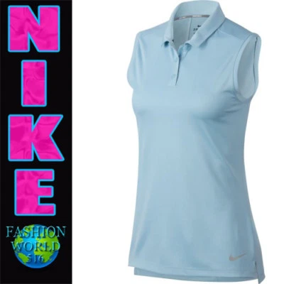 Polo de golf seco sin mangas Nike para mujer talla grande Ocean Bliss/plateado 884873  Foto 1 de 2