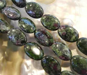 13X18mm Natural Red Green Ruby Zoisite Oval Loose Beads 15'' Strand PL14 - Picture 1 of 3