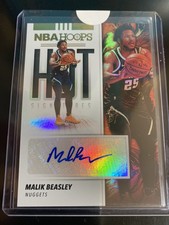 2021 Malik Beasley NBA Hoops Hot Signatures Vertical Variation Auto Timberwolves