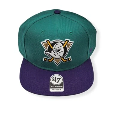 ’47 '47 Anaheim Ducks Captain No Shot 2T Teal/Purple Adjustable Snapback Hat Cap