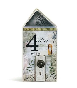 DEMDACO "4 of Us" Erinnerungshaus Patchwork Gips Skulptur - Bild 1 von 3