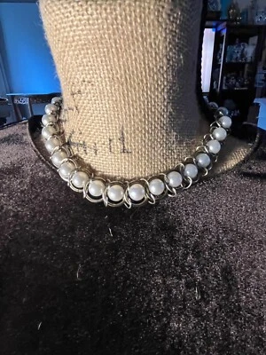 "Collar vintage de 16"" de perlas de imitación y plata Japón... Foto 1 de 4