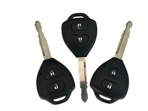 3 x Toyota 2 Tasten mit LED Schlüssel, Schlüsselanhänger, Fernbedienung, MR2634 Avensis, Yaris, Auris - Bild 1 von 2