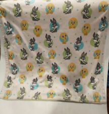 Baby Looney Tunes Natures Fantasy Bugs Tweety Green White Blanket 40"X 30" Rare!