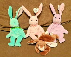 LOT/4 TY Beanie Babies "EARS" "HOPPITY" "FLOPPITY" & "HIPPITY" - Picture 1 of 2